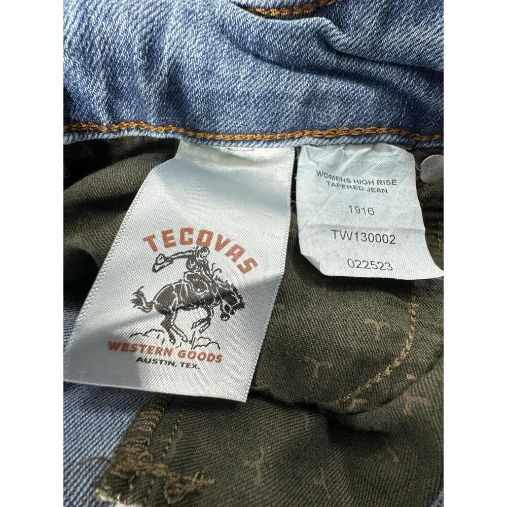 Tecovas Womens Jeans Sz 33 High Rise Tapered Western Cowboy Medium Wash - Picture 7 of 8